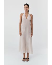 St. Agni - Woven Check Halter Dress - Lyst