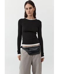 St. Agni - Organic Cotton Layered Long Sleeve Top - Lyst
