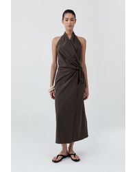 St. Agni - Halter Wrap Backless Dress - Lyst