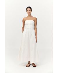 St. Agni - Sculpted Cotton Strapless Dress - Lyst