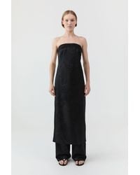 St. Agni - Silk Wool Jacquard Strapless Dress - Lyst