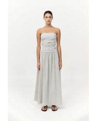 St. Agni - Gathered Strapless Tie Back Dress - Lyst