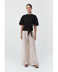 St. Agni - Cotton Jersey Split Back Tee - Lyst