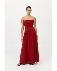 St. Agni - Gathered Strapless Tie Back Dress - Lyst