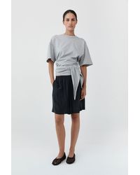 St. Agni - Cotton Jersey Split Back Tee - Lyst