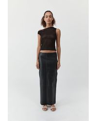 St. Agni - Leather Column Skirt - Lyst