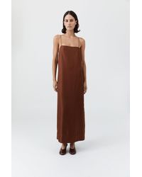 St. Agni - 90S Silk Twill Slip Dress - Lyst