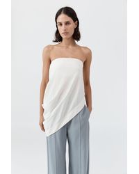 St. Agni - Cloud Asymm Drape Top - Lyst