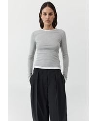 St. Agni - Organic Cotton Layered Long Sleeve Top - Lyst