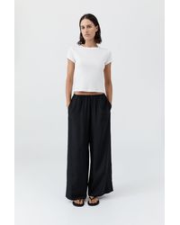 St. Agni - Silk Grid Relaxed Pants - Lyst