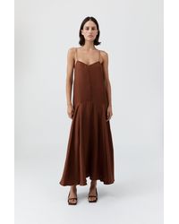 St. Agni - Silk Twill Relaxed Slip Dress - Lyst
