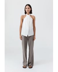 St. Agni - Oxford Halter Tie Back Top - Lyst