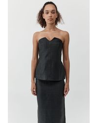 St. Agni - Woven Leather Strapless Bodice - Lyst