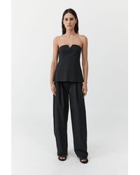St. Agni - Wool Pinstripe Strapless Bodice - Lyst