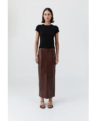 St. Agni - Leather Column Skirt - Lyst