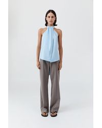 St. Agni - Oxford Halter Tie Back Top - Lyst