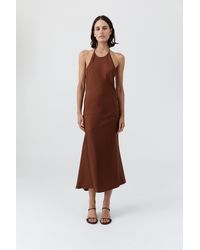 St. Agni - Silk Twill Halter Dress - Lyst
