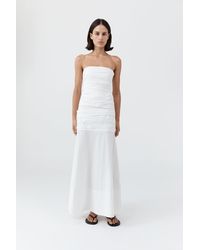 St. Agni - Gathered Strapless Longline Dress - Lyst