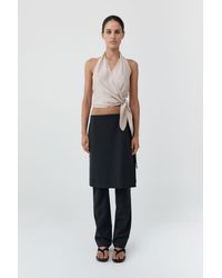 St. Agni - Silk Halter Wrap Top - Lyst
