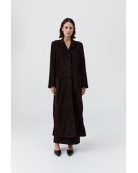 St. Agni - Suede Tailored Coat - Lyst