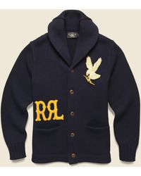 RRL Cashmere Shawl Collar Cardigan - Black for Men | Lyst