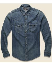 Denim & Supply Ralph Lauren Camo-sleeved Western Shirt in Blue for Men |  Lyst