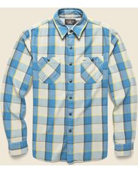 RRL Flannel Plaid Twill Camp Shirt 