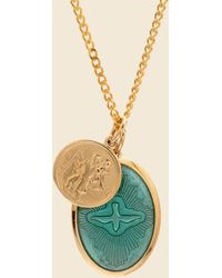 Miansai Mini Dove Pendant Necklace - Teal Enamel/sterling Silver 