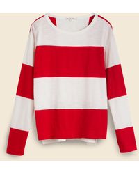 Alex Mill Francoise Long Sleeve Tee - Crimson/natural - Red
