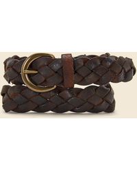 RRL Hand-braided Leather Belt - Tan - Multicolor