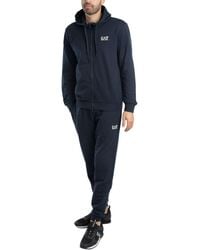 EA7 - Chest Logo Zip Hood Tracksuit - Lyst