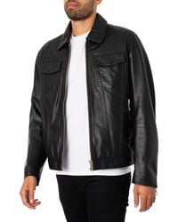 Antony Morato - Pocket Slim Fit Leather Jacket - Lyst