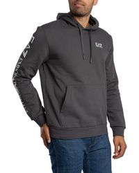 EA7 - Logo Sleeve Pullover Hoodie - Lyst