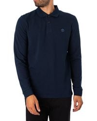 Timberland - Slim Fit Longsleeved Embroidered Logo Polo Shirt - Lyst