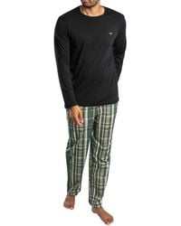 Emporio Armani - Check Eagle Longsleeved Pyjama Set - Lyst