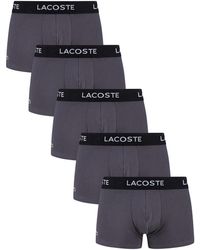 Lacoste 5 Pack Casual Trunks - Grey