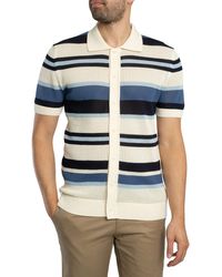 GANT - Striped Texture Polo Shirt - Lyst