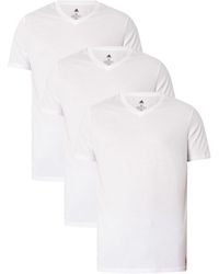 adidas - 3 Pack Lounge V-neck T-shirt - Lyst