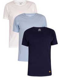 Lyle & Scott 3-Pack Crew-Neck Men's T-Shirts Burgundy/Green/Navy 