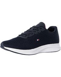 Tommy Hilfiger Lightweight Runner Knitted Trainers in Black for