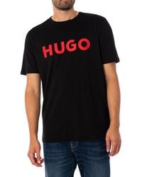 HUGO - Duivio Hort Eeve Crew Neck T-hirt Back An - Lyst