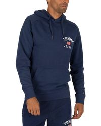 Tommy Hilfiger Washed Graphic Pullover Hoodie - Blue
