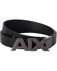 Armani Exchange - Ax Plate Buckle Belt - Lyst