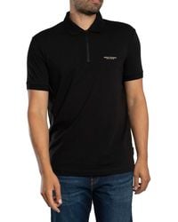 ARMANI EXCHANGE - Slim Logo Zip Polo Shirt - Lyst