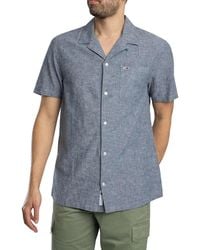 Tommy Hilfiger - Linen Blend Camp Short Sleeved Shirt - Lyst