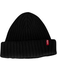 levi's ribbed beanie black