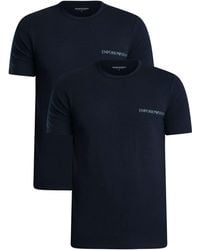 Emporio Armani - 2 Pack Stretch Cotton Lounge T-shirts - Lyst