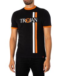 Trojan - Twin Stripe Logo T-shirt - Lyst