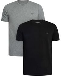 Emporio Armani - 2 Pack Lounge Crew Neck Stretch T-shirt - Lyst
