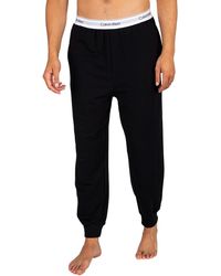 Calvin Klein Logo Waistband Pajama Bottoms - Black